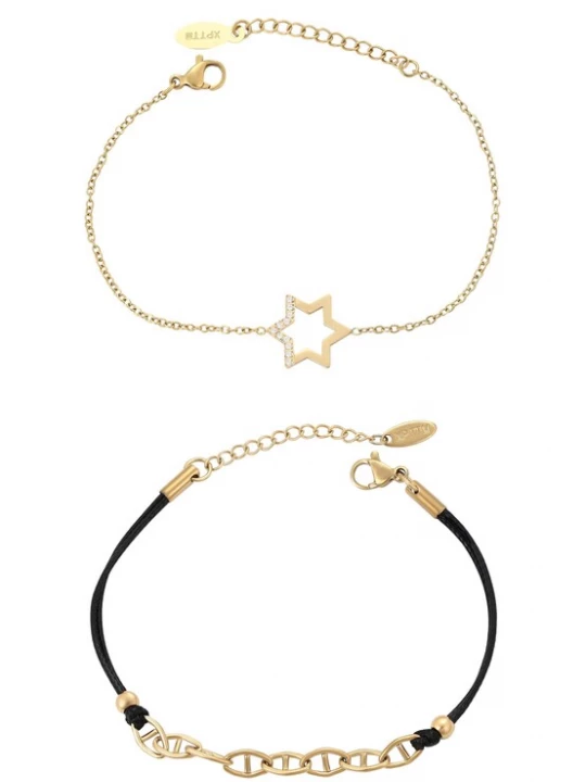 Foto van product faina Armband goud / zwart / transparant