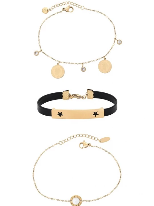 Foto van product faina Armband goud / zwart / transparant
