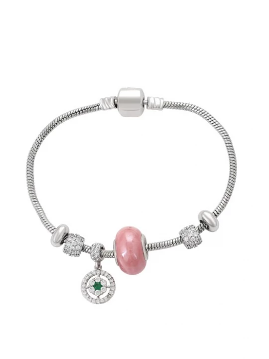 Foto van product NAEMI Armband groen / rosa / zilver / transparant