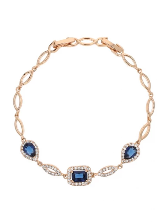 Foto van product NAEMI Armband donkerblauw / rose-goud / transparant