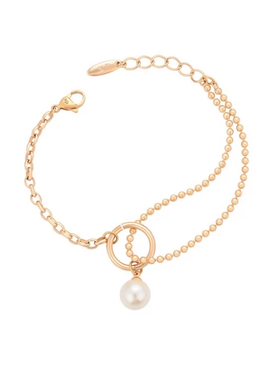 Foto van product faina Armband rose-goud / parelwit
