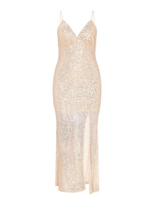 Foto van product faina Avondjurk beige / goud