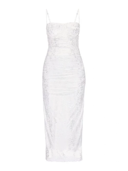 Foto van product faina Avondjurk zilver / wit