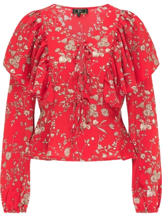 Foto van product faina Blouse beige / bruin / rood / zwart
