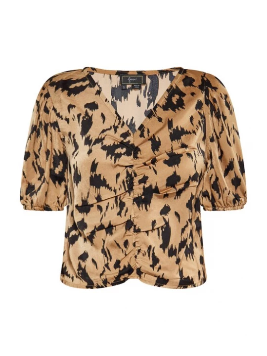 Foto van product faina Blouse camel / zwart
