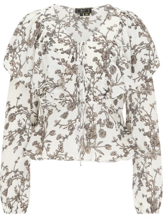 Foto van product faina Blouse donkerbeige / bruin / zwart / wit