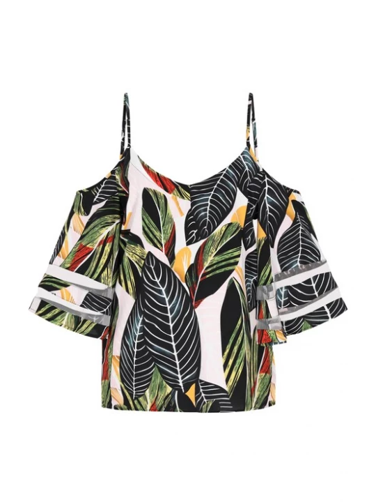Foto van product faina Blouse 'Fashion Look' donkergroen / rood / zwart / wit