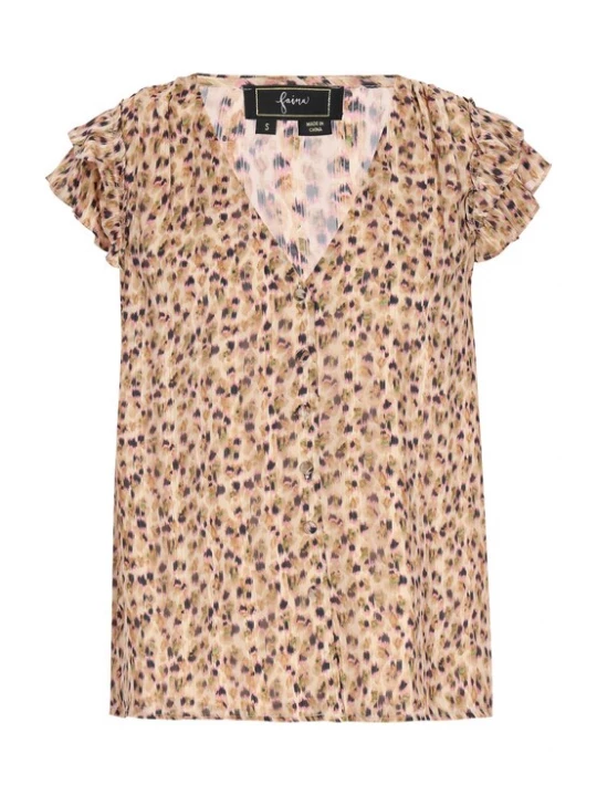 Foto van product faina Blouse 'Fashion Look' sand / lichtgroen / lichtroze / zwart