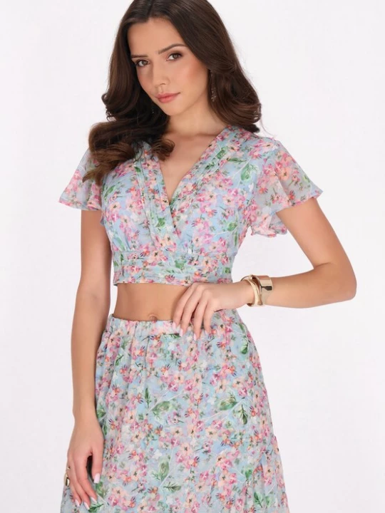 Foto van product faina Blouse lichtblauw / groen / lila