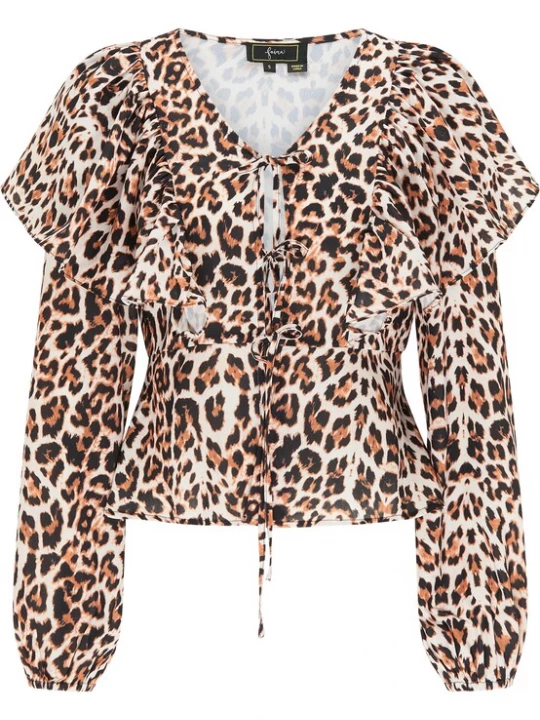 Foto van product faina Blouse roestbruin / zwart / wit