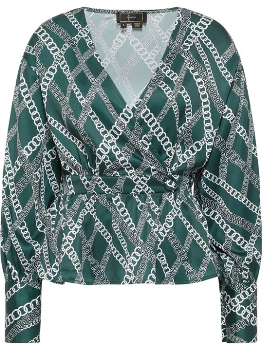 Foto van product faina Blouse smaragd / zwart / wit