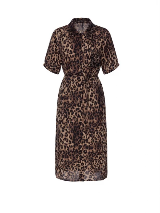 Foto van product faina Blousejurk bruin / brokaat / zwart