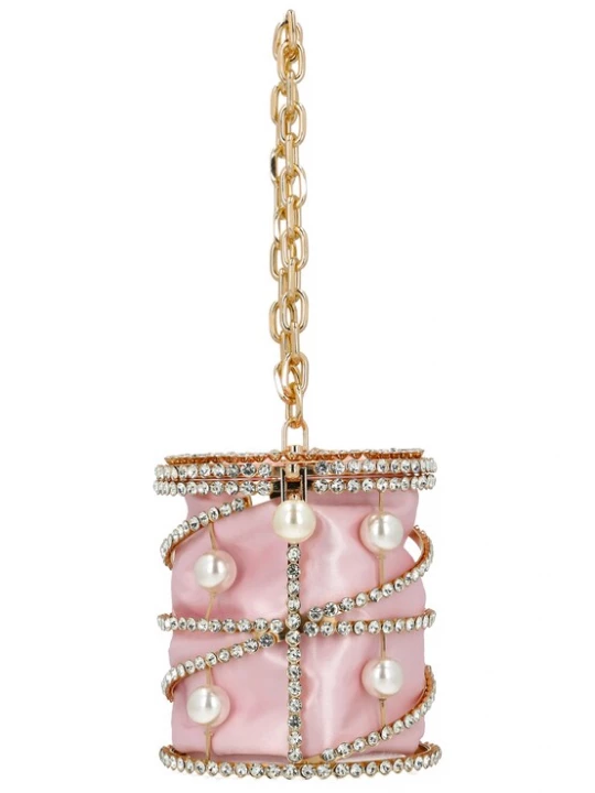 Foto van product faina Clutch rosé / transparant / parelwit