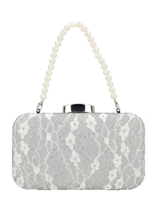 Foto van product faina Clutch zilver / wolwit