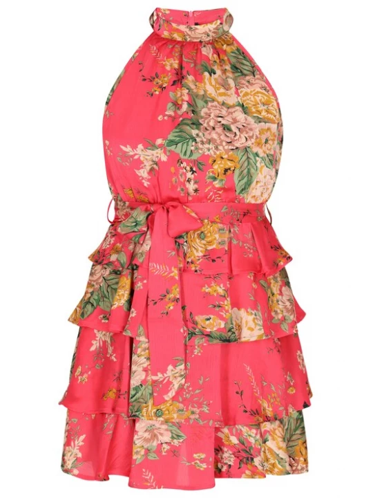 Foto van product faina Cocktailjurk bruin / groen / pink
