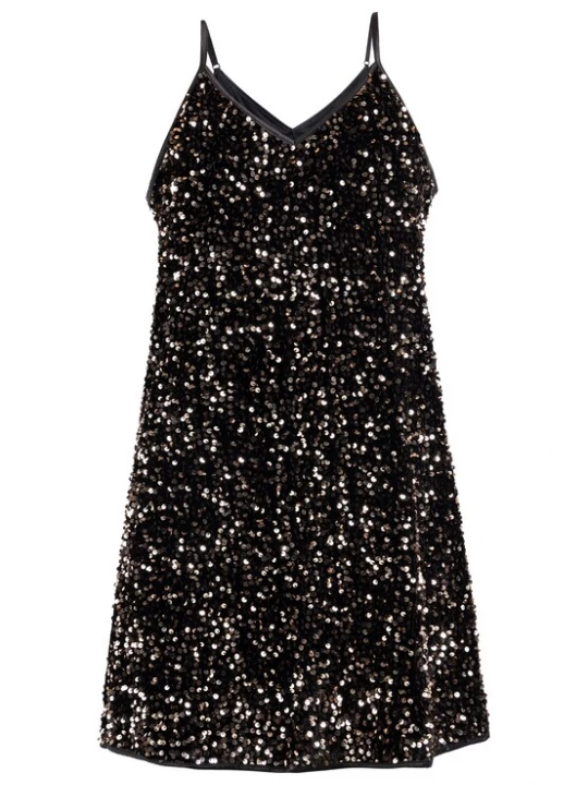 Foto van product faina Cocktailjurk goud / zwart