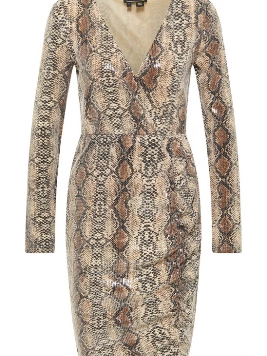 Foto van product faina Cocktailjurk lichtbeige / bruin / antraciet