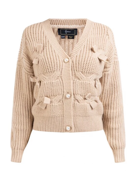 Foto van product faina Gebreid vest beige