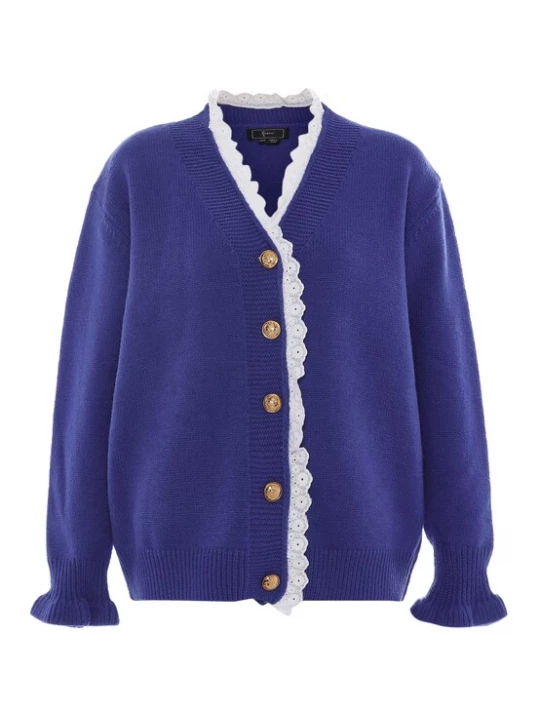 Foto van product faina Gebreid vest blauw / wit