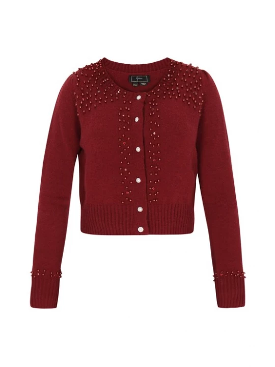 Foto van product faina Gebreid vest bourgogne