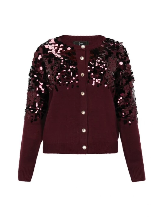 Foto van product faina Gebreid vest bourgogne
