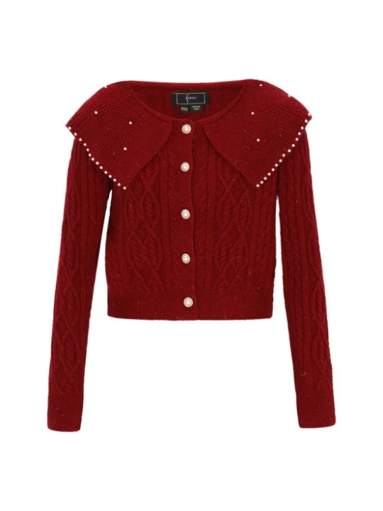 Foto van product faina Gebreid vest bourgogne