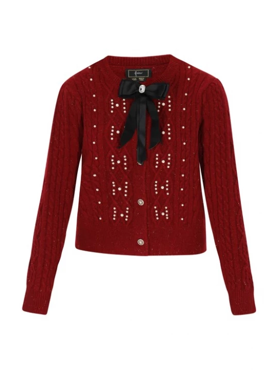 Foto van product faina Gebreid vest bourgogne / zwart