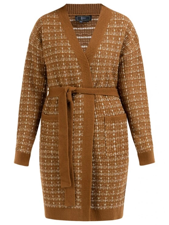 Foto van product faina Gebreid vest champagne / cognac
