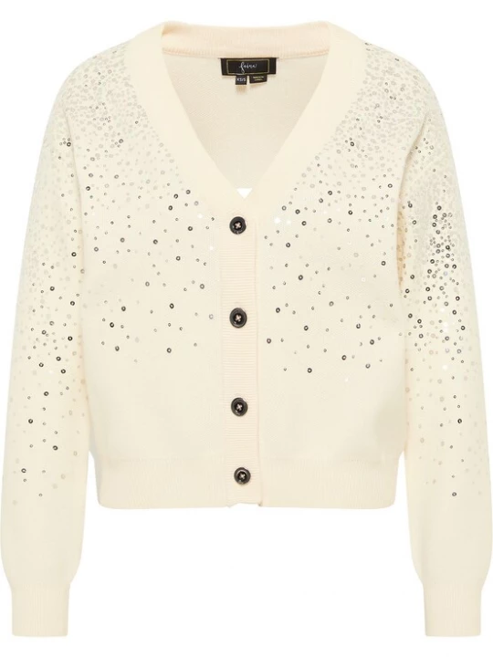 Foto van product faina Gebreid vest crème / zilver