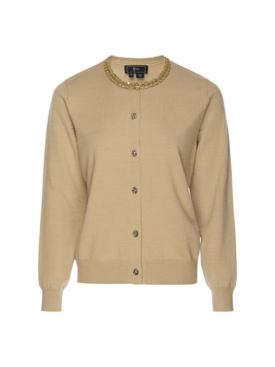 Foto van product faina Gebreid vest donkerbeige