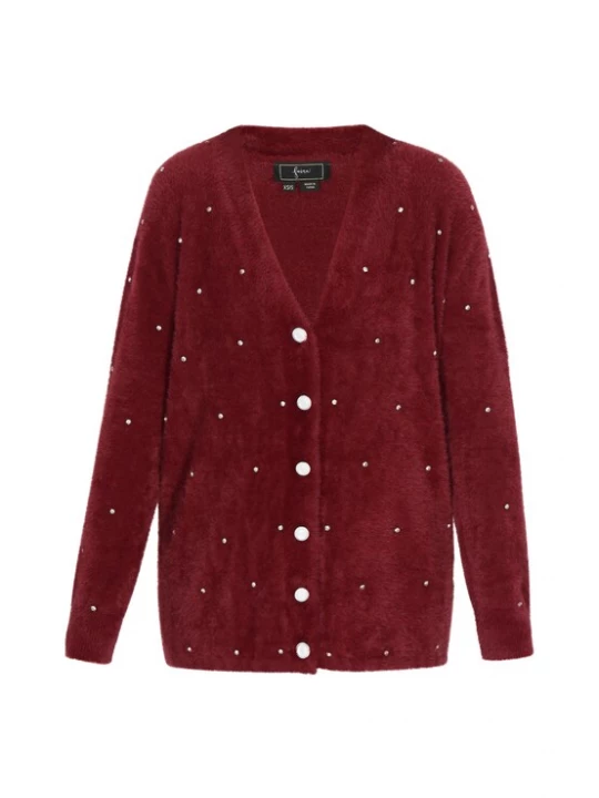 Foto van product faina Gebreid vest donkerrood