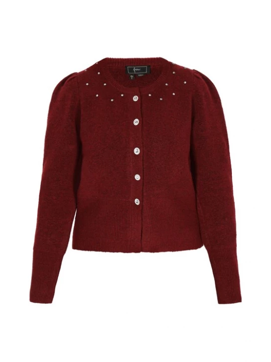 Foto van product faina Gebreid vest donkerrood