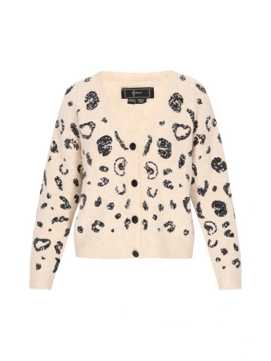 Foto van product faina Gebreid vest 'Fashion Look' lichtbeige / zwart
