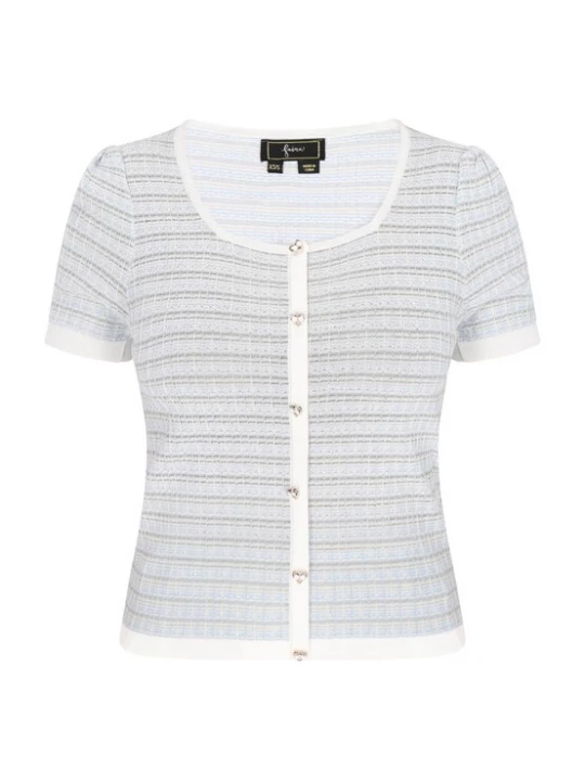 Foto van product faina Gebreid vest 'Fashion Look' lichtblauw / olijfgroen / donkergroen / wit