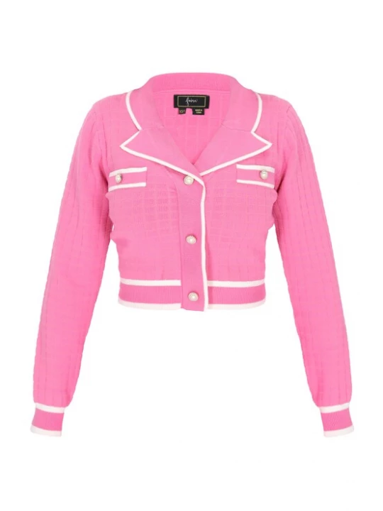 Foto van product faina Gebreid vest 'Fashion Look' lichtroze / wit