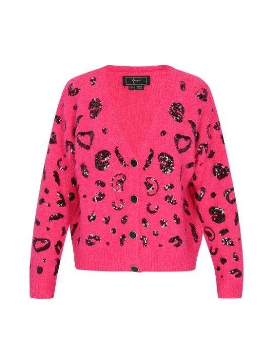 Foto van product faina Gebreid vest 'Fashion Look' pink / zwart