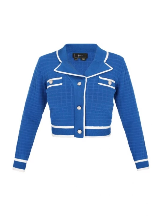 Foto van product faina Gebreid vest 'Fashion Look' royal blue / koningsblauw / wit