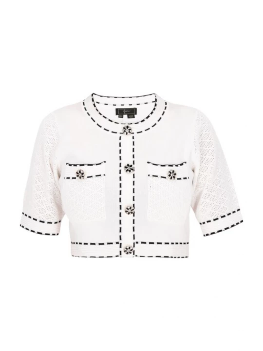 Foto van product faina Gebreid vest 'Fashion Look' zwart / offwhite