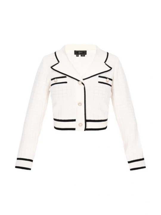 Foto van product faina Gebreid vest 'Fashion Look' zwart / offwhite