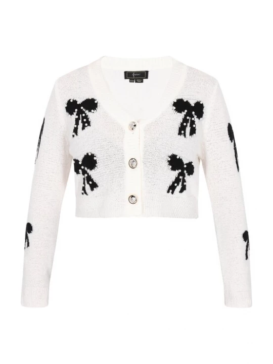 Foto van product faina Gebreid vest 'Fashion Look' zwart / offwhite