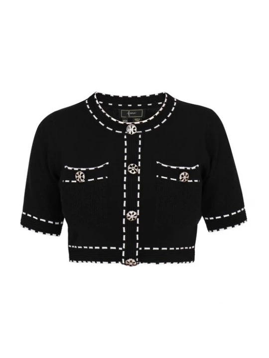 Foto van product faina Gebreid vest 'Fashion Look' zwart / wit