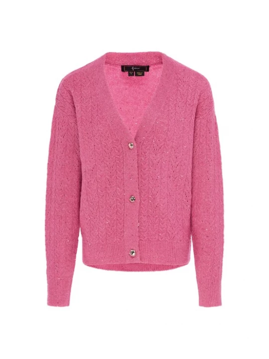 Foto van product faina Gebreid vest 'Festive' magenta