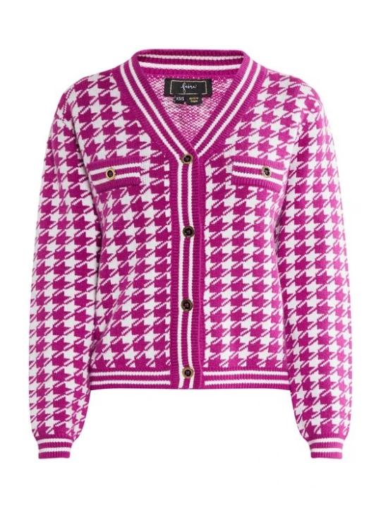 Foto van product faina Gebreid vest fuchsia / wit
