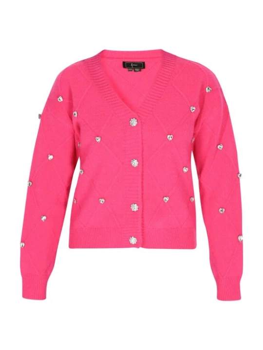 Foto van product faina Gebreid vest fuchsia / zilver