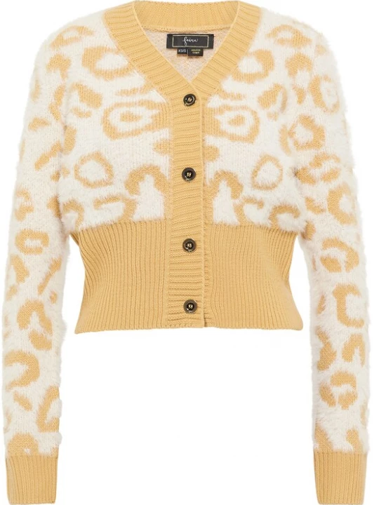 Foto van product faina Gebreid vest geel / wolwit