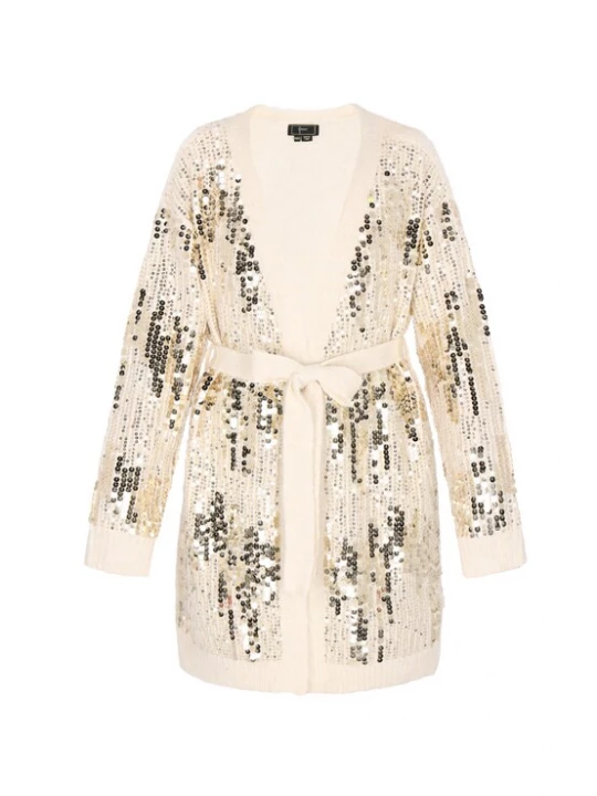 Foto van product faina Gebreid vest goud / offwhite