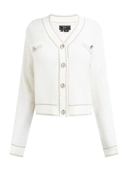 Foto van product faina Gebreid vest goud / wolwit