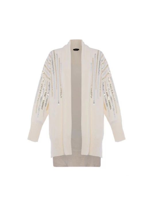 Foto van product faina Gebreid vest goud / zilver / wolwit