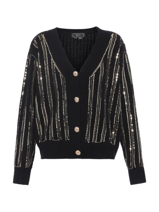 Foto van product faina Gebreid vest goud / zwart