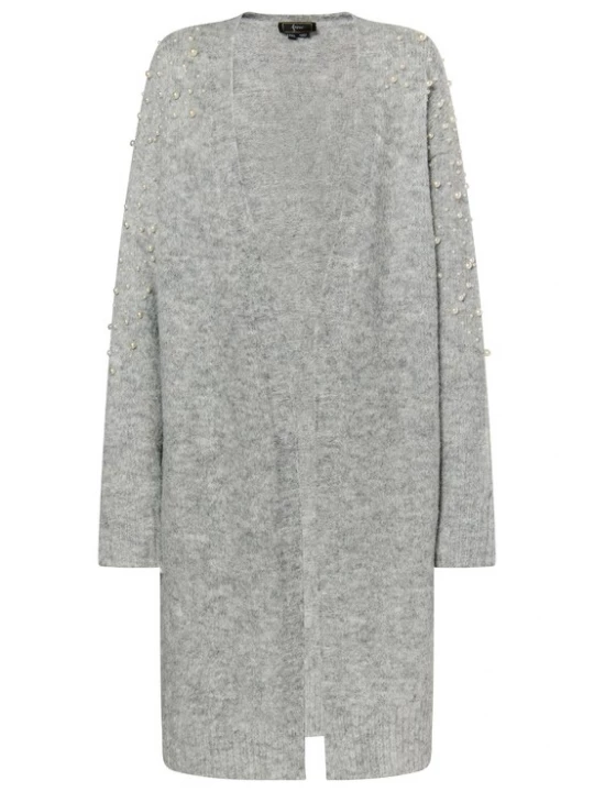 Foto van product faina Gebreid vest grijs gemêleerd